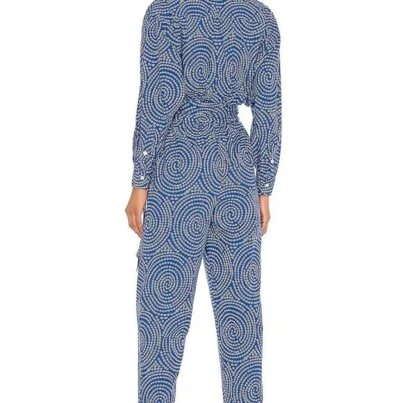 Rhode June Polka Dot Jumpsuit Blue S